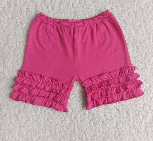Pink Ruffle Bottom Shorts