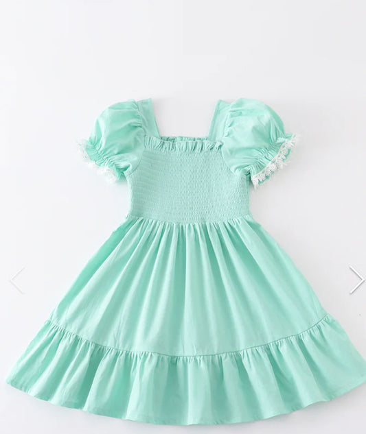 Mint Green Smocked Dress MM