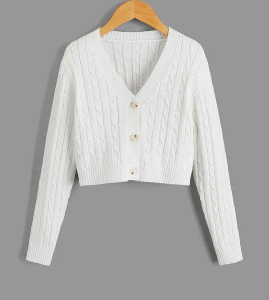Girls Cable Knit Cardigan