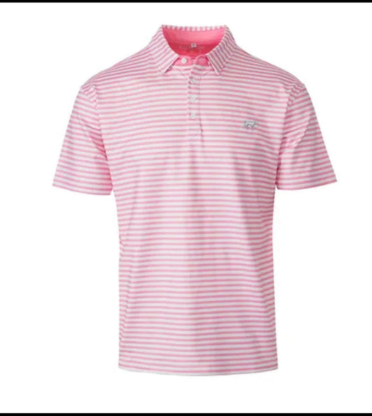Fieldstone Pink Striped Polo BE