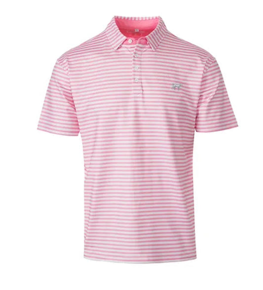 Fieldstone Pink Striped Polo MM