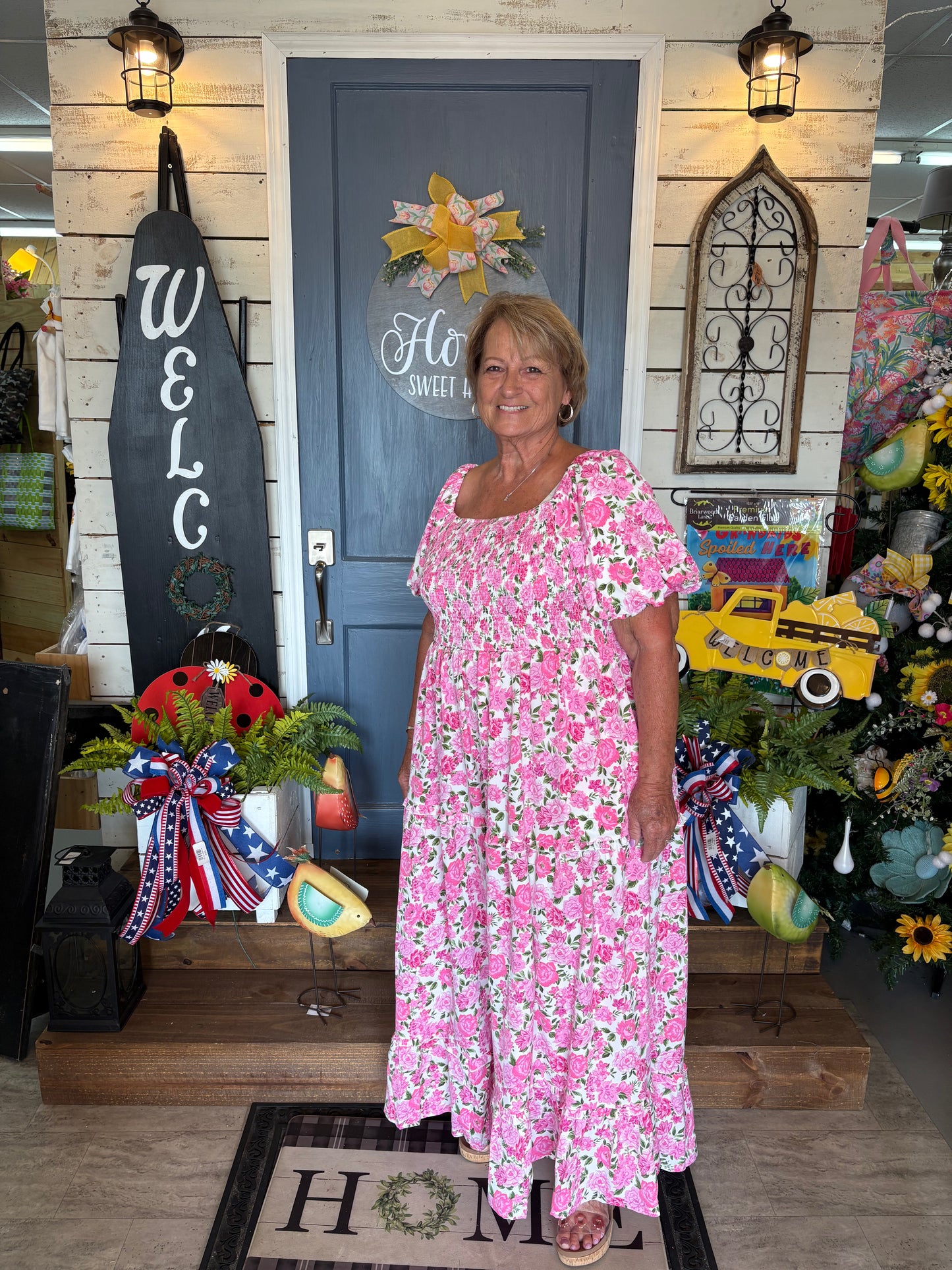 113/dress pink floral