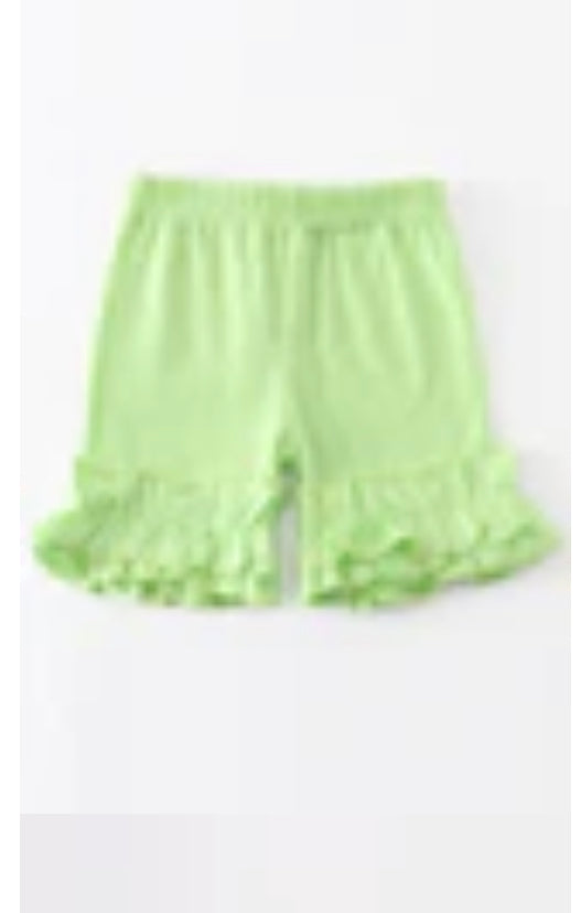 Lime Green Ruffle Shorts MM