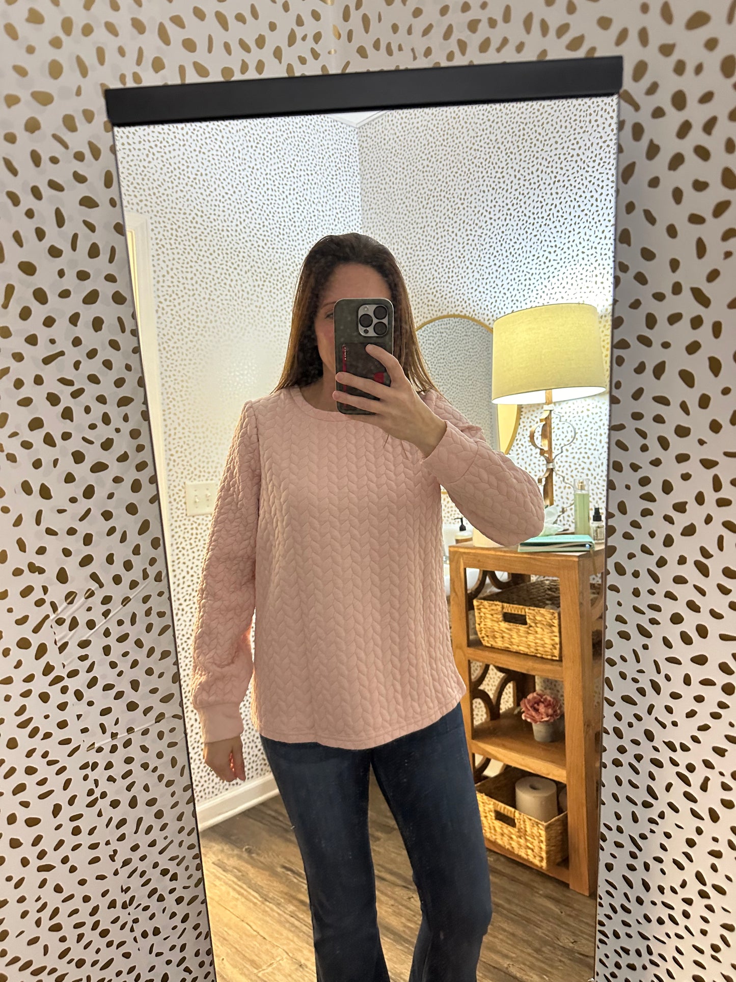 Cable Light Pink Top