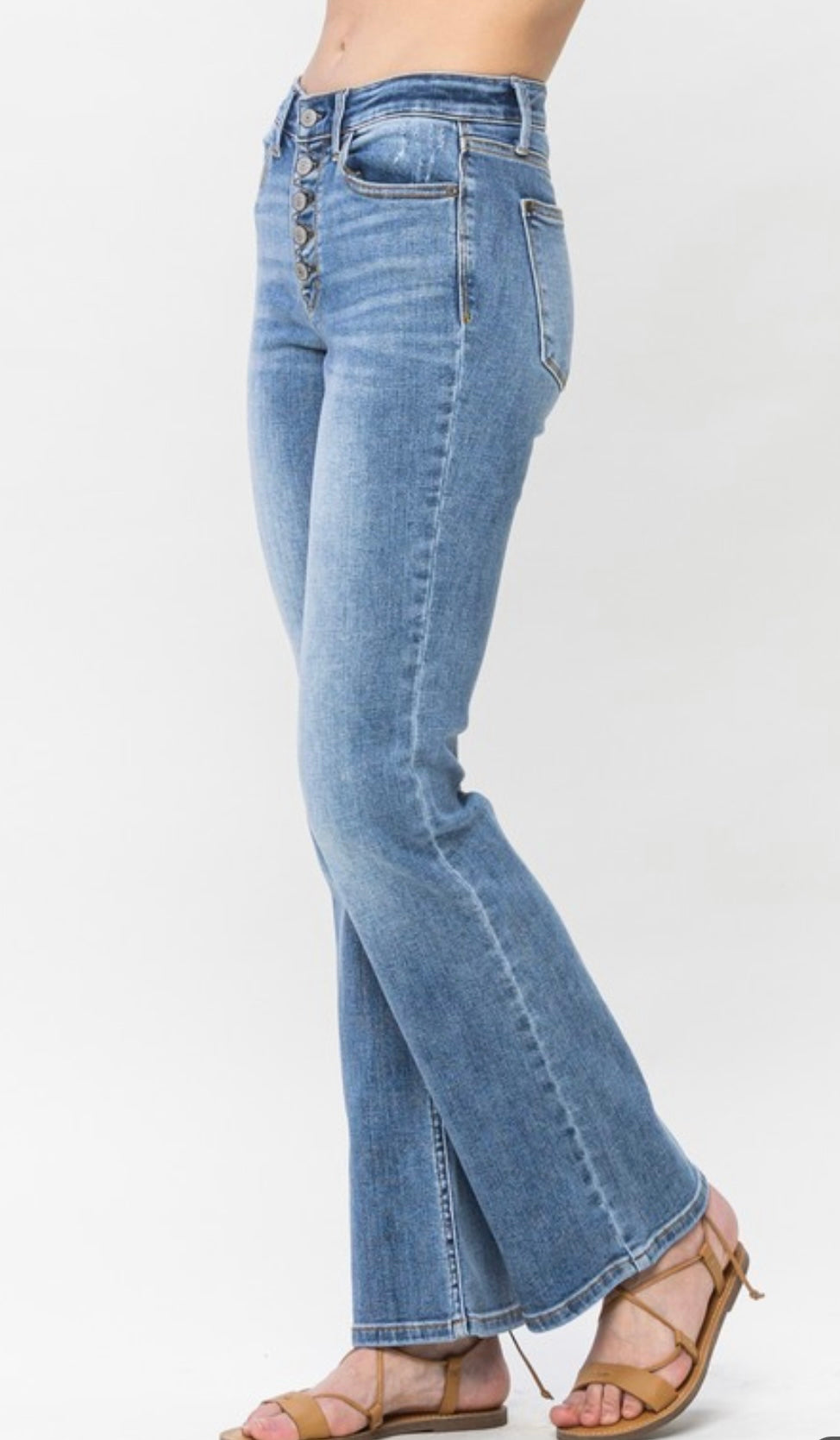 Judy Blue Midrise Vintage Button-fly Bootcut Jeans PP