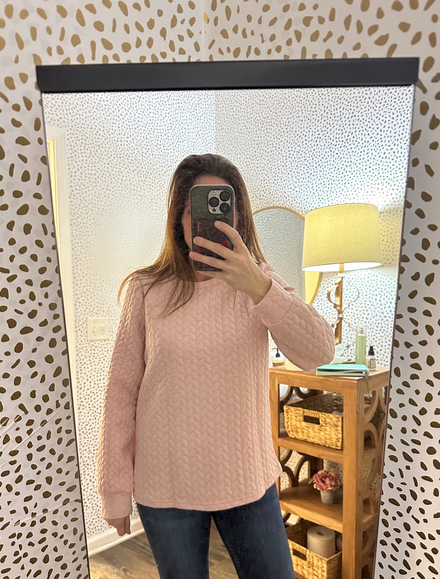 Cable Light Pink Top