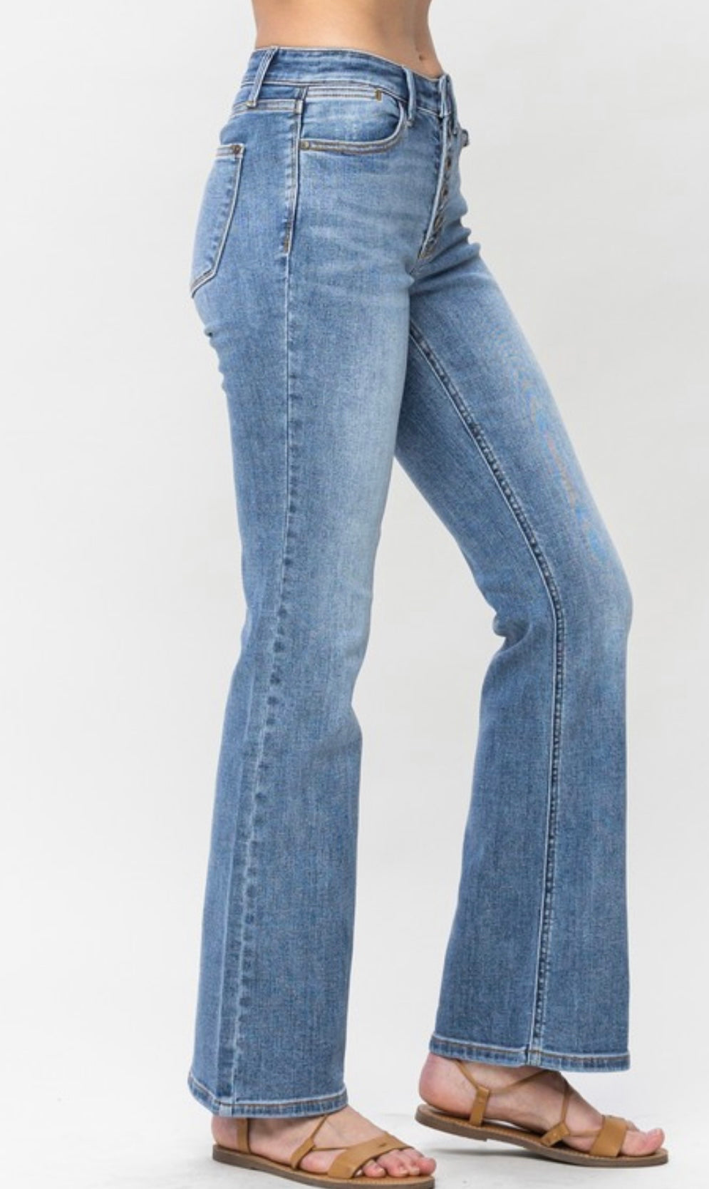 Judy Blue Midrise Vintage Button-fly Bootcut Jeans PP