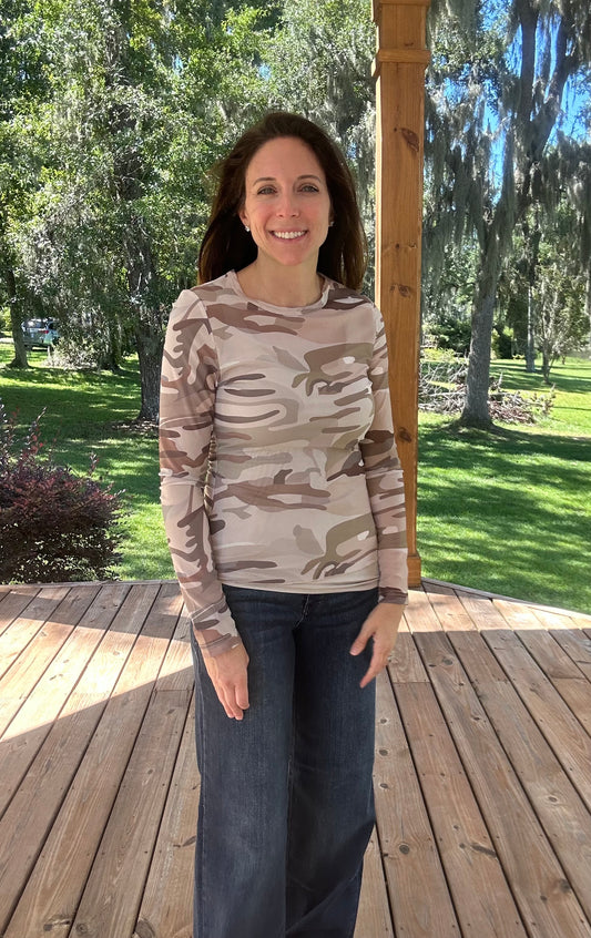 Camo mesh top- PP