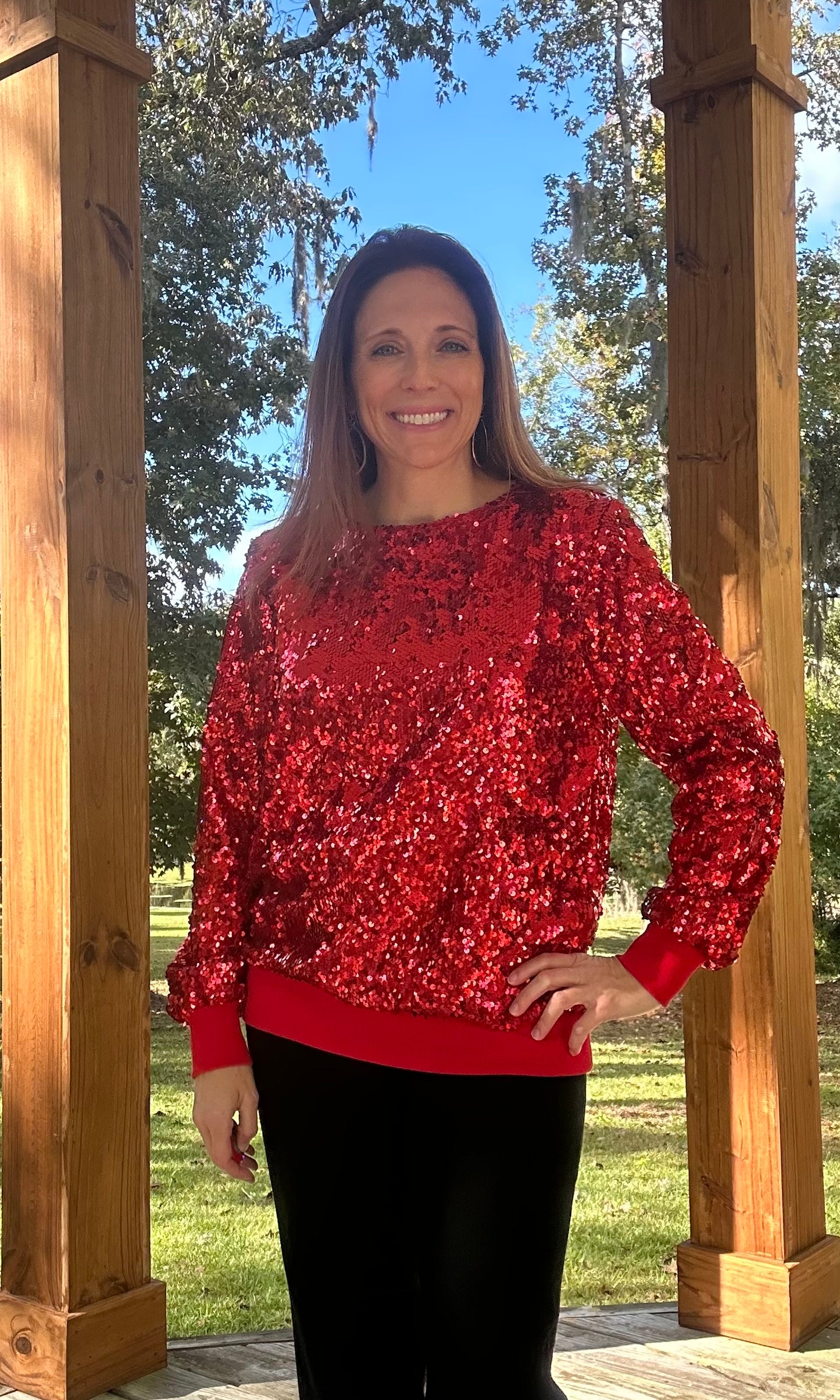 Red Spotlight Sequin Top PP