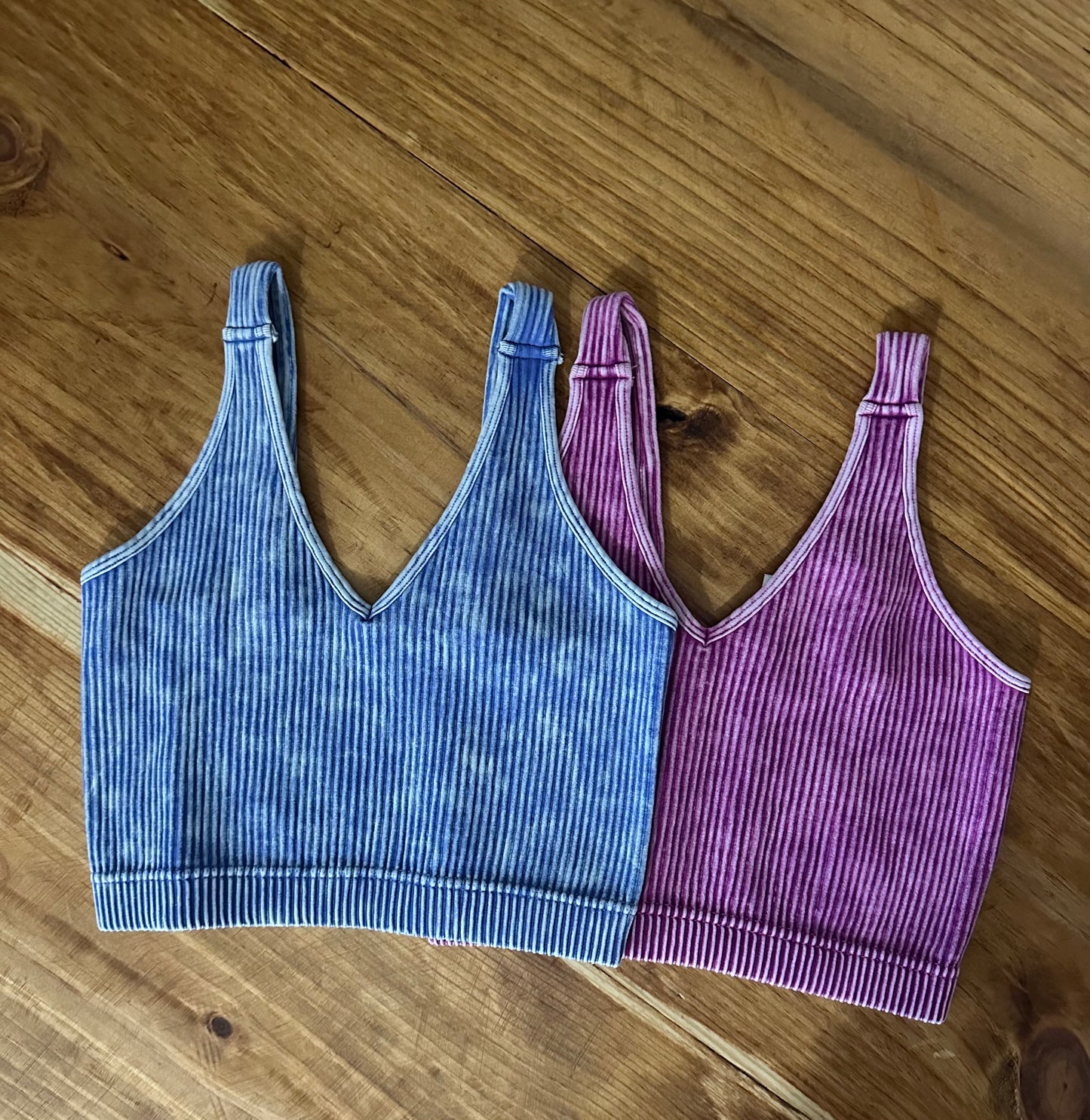 Ribbed V-neck bralette- PP