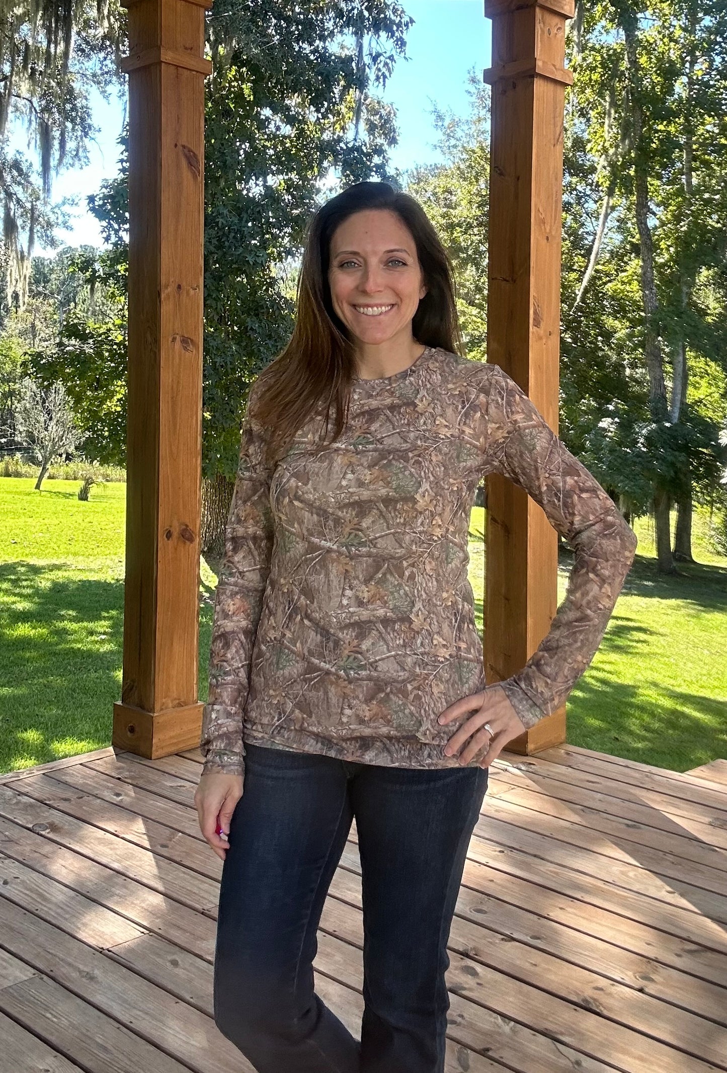 Carly camo mesh top-PP