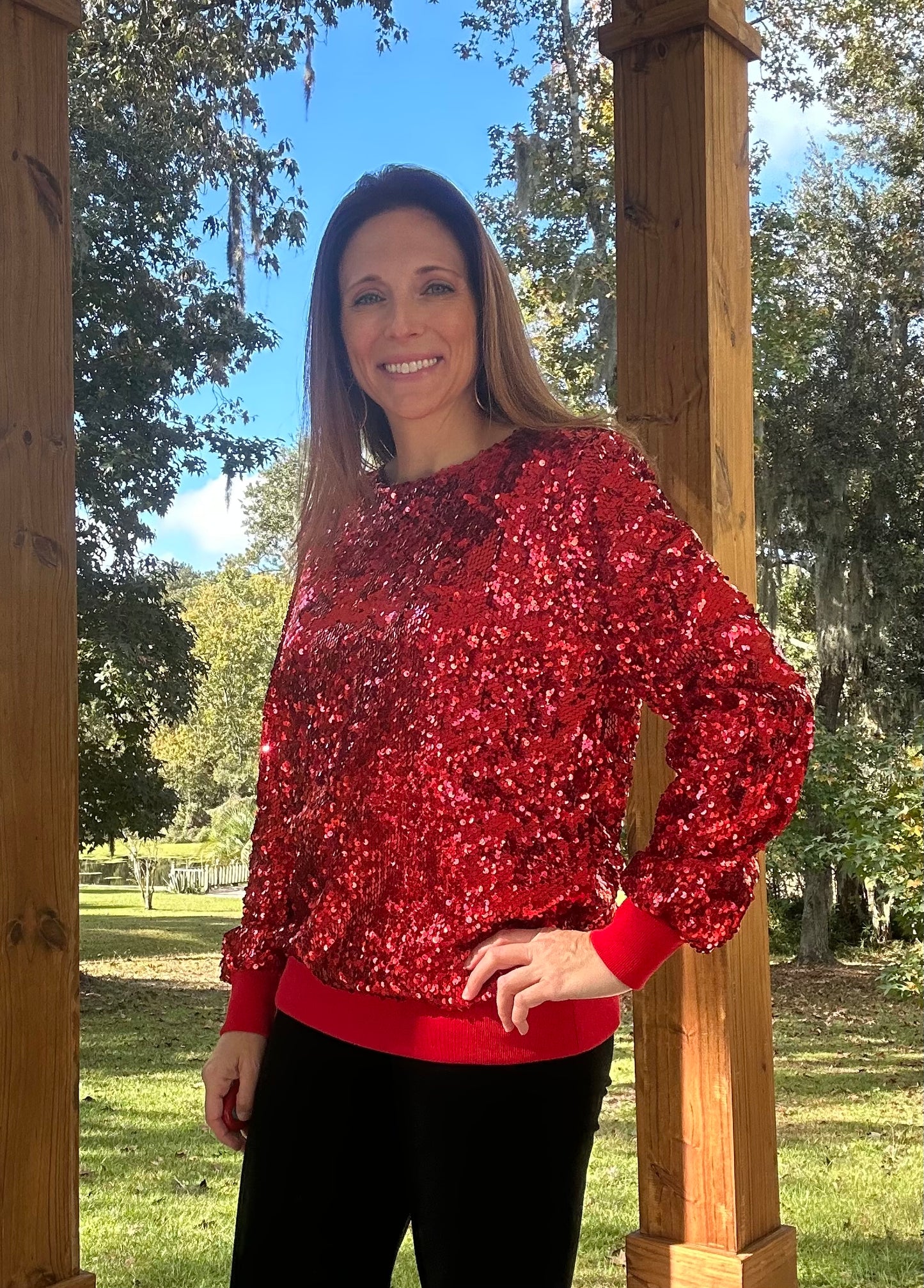 Red Spotlight Sequin Top PP