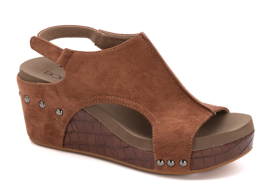 CARLEY BROWN SUEDE CROCO