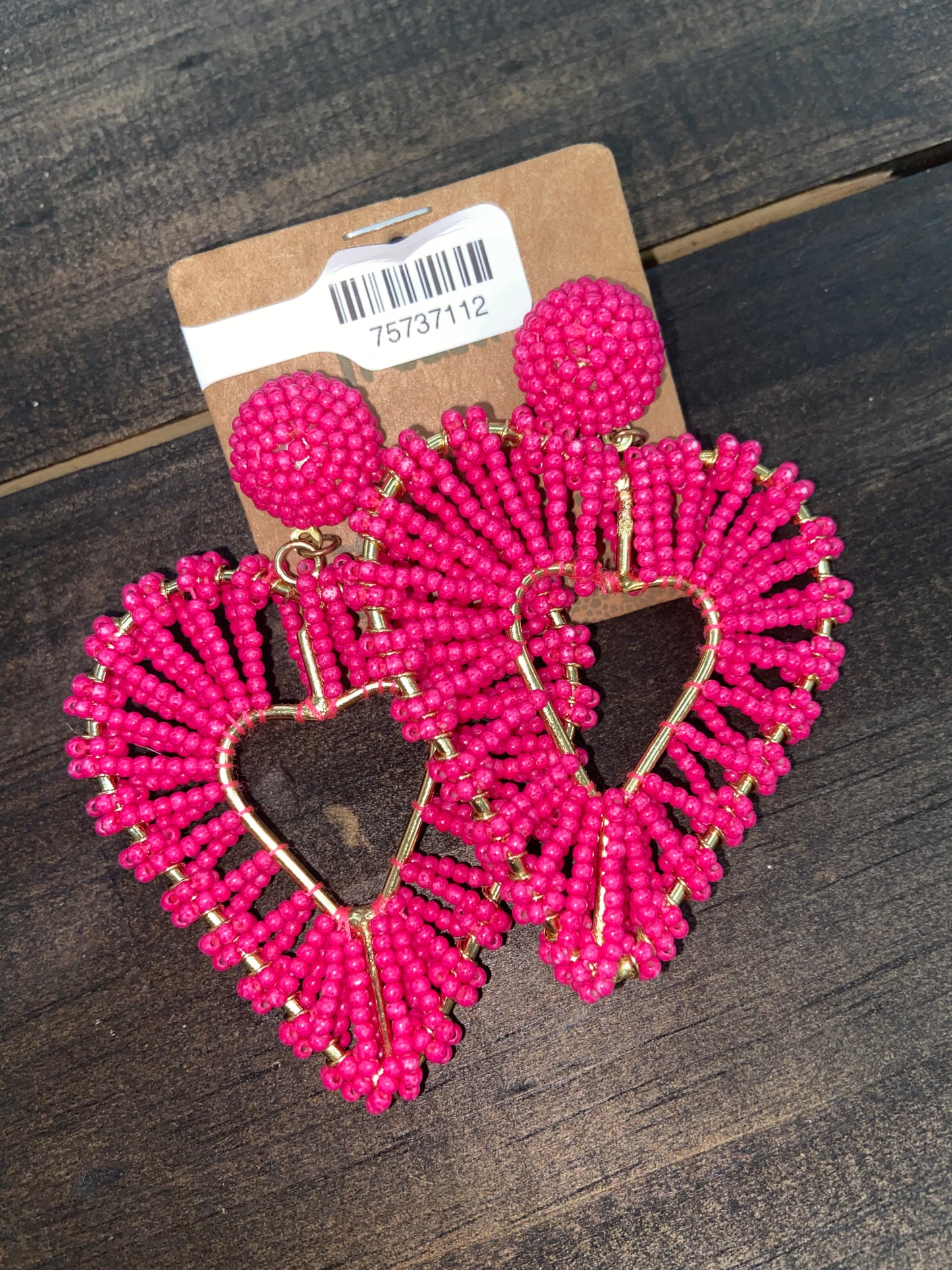 Pink Heart Earrings