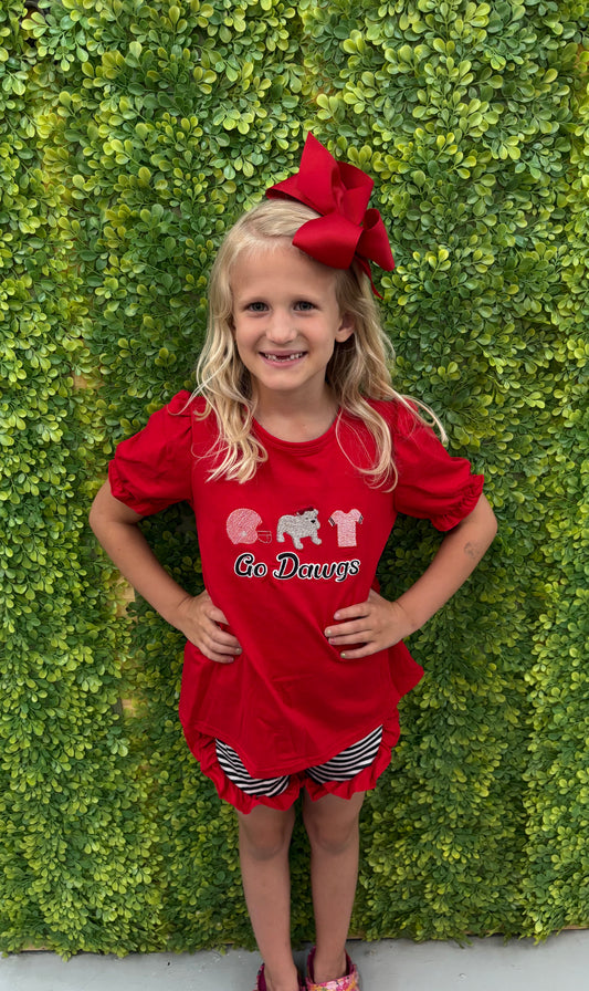 001/red georgia go dawgs set