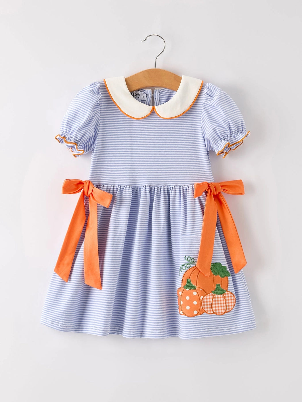 001/blue stripe pumpkin dress