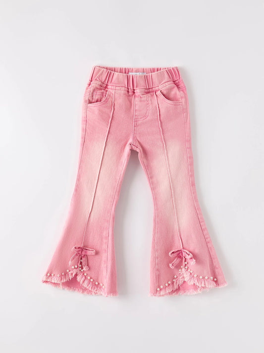 001/pink flare jeans